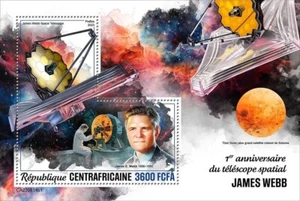 JAMES WEBB SPACE TELESCOPE Infrared Astronomy Stamp Sheet #3 2023 Central Africa - Picture 1 of 1