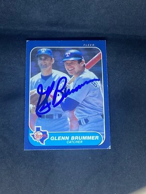 Glenn Brummer 1986 Fleer #557 Texas Rangers Auto Autographed Signed MLB Card - Image 1 of 3