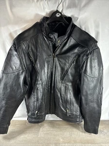 Genuine Pakistan is boring, Leather Motorcycle Jacket Mens Padded Elbows Size 46 - Picture 1 of 8