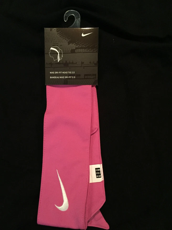 NEW Nike DriFit Head Tie Tennis Headband 2.0-Black, White, Navy, Red, Volt, Pink - Image 1 of 1