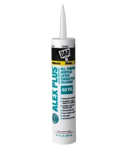 ALEX PLUS 10.1 oz. Clear Acrylic Latex Caulk Plus Silicone, Long lasting, NEW - Picture 1 of 9