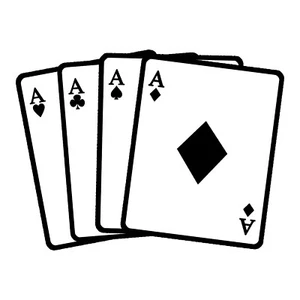 Aces Sticker - Ace 4 of a Kind Playing Cards Outline Decal - Choose Color Size - Picture 1 of 9