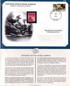 1991 Pearl Harbor attack 50th Anniversary special event cover & informative pane - Picture 1 of 1