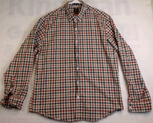 Camisa J Crew Para Hombre Grande Roja Abotonada Calce Ajustado Flexible Lavado A Cuadros - Imagen 1 de 4