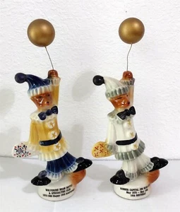 JIM BEAM CLOWN FOX PAPERWEIGHTS 10TH ANNIVERSARY REGAL CHINA 1980 SET OF 2 - Picture 1 of 2