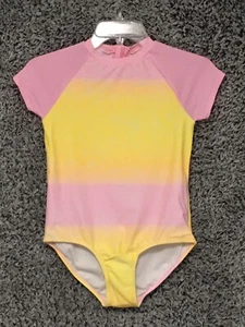 Cat & Jack Girl's L 10/12 Plus Multicolor One-Piece Rash Guard Swimsuit UPF 50+ - Picture 1 of 7