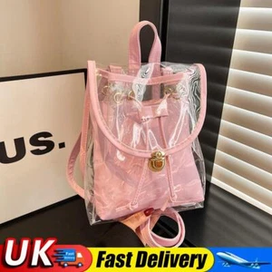 PVC Clear Backpack Waterproof Versatile Jelly Bag Sweet Travel Trip Bag (Pink) U - Imagen 1 de 9