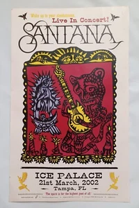 PÓSTER Y BOLETO CONCIERTO ORIGINAL CARLOS SANTANA 2002 TAMPA FL de colección - Imagen 1 de 12