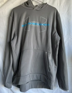 Under Armour Mens Concrete Gray Symbol Pullover Hoodie Sweatshirt Size XL Logo - Picture 1 of 4