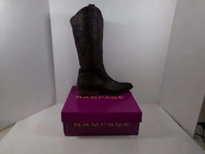 Botas vaqueras sintéticas Rampage Western para mujer talla 10M Waylen marrón chocolate Foto 1 de 4