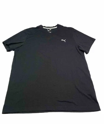 Camiseta deportiva Puma para hombre negra cuello en V mezcla de algodón talla XL manga corta Foto 1 de 4