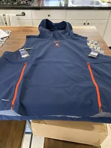 MENS NIKE SHIELD VIRGINIA CAVALIERS HOODED SLEEVELESS Jacket 3XL NAVY NWT $150 - Picture 1 of 13