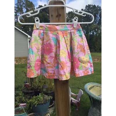 Hartstrings skater skirt girls 4 full lined pink cotton butterfly flower kids - Image 1 of 4