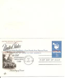 US SC # UY20 Map Of Continental United States FDC. Artcraft Cachet - Picture 1 of 1
