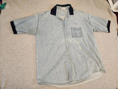 Vtg Cooper Tires Shirt Mens XL Denim Short Sleeve Button Up Made USA 90s - Image 1 of 4