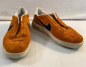 VTG Nike UVA University of Virginia Hoos Orange Leather Shoes Men Sz 10 NO LACES - Picture 1 of 17