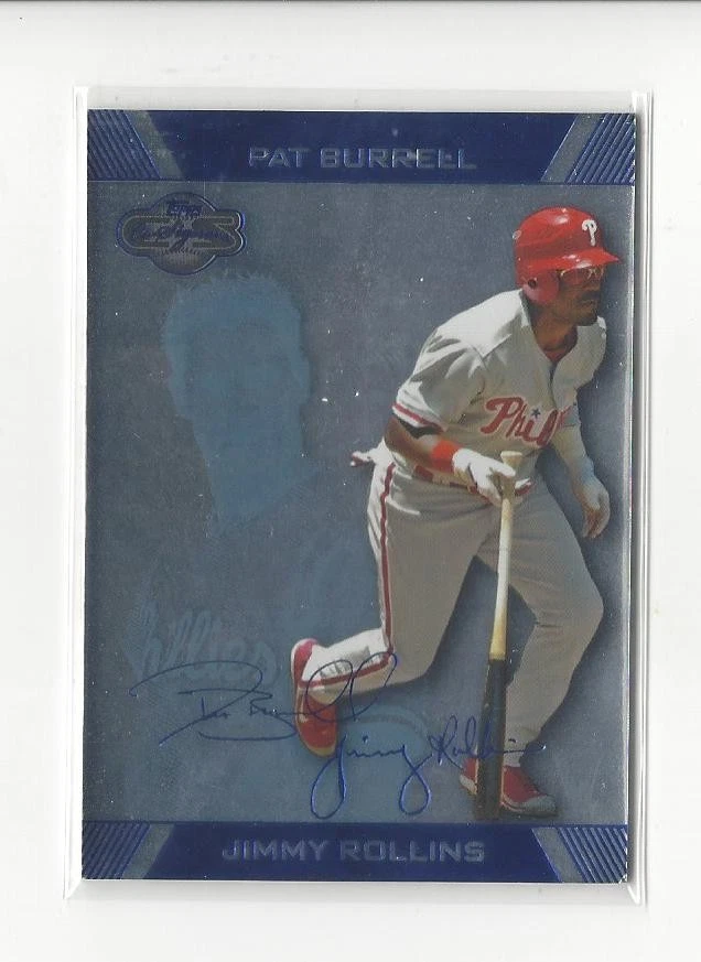 2007 Topps Co-Signers Silver Blue #42A Jimmy Rollins / Pat Burrell Phillies /150 - Image 1 of 2