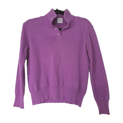 Suéter De Colección Nuevo Cuello De Lana Para Mujer M 1/4 T A Presión Preppy Púrpura Golf Mone Antiguo Foto 1 de 4