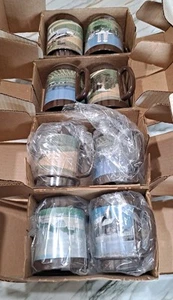 Vintage Thermo Serv Kent Feeds Advertisin Coffee Mugs Set of 8 Farm CUPS NOS - Picture 1 of 17