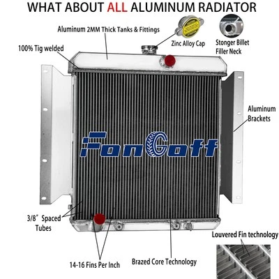 3 Rows Radiator For 61 62 63 64 65 66 67 68 69 Dodge D100 Series Pickup 5.2L  V8 - Image 1 of 4