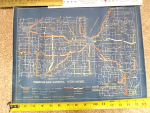 1922 Fond du Lac County Road 1926 Construction Project Map Wisconsin - Picture 1 of 5