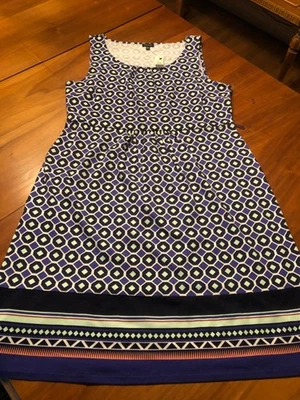 Vestido TALBOTS Mujer TALLA XL PÚRPURA VERDE NEGRO GEO HERMOSO Nuevo con Etiquetas MIRAR Foto 1 de 4