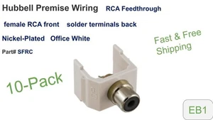 10-Pack Hubbell Premise Wiring SFRC Nickel-Plated Female RCA solder - Afbeelding 1 van 5
