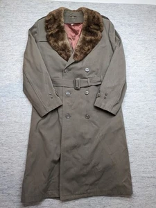 1953 Regulation Army Wool Overcoat Fur Collar Genuine US Military Wool 42XL - Picture 1 of 23