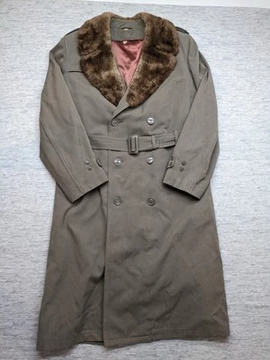 1953 Regulation Army Wool Overcoat Fur Collar Genuine US Military Wool 42XL - Image 1 of 4