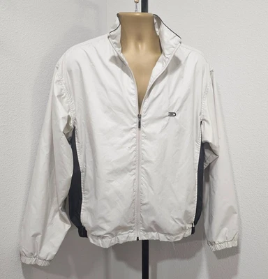 Tan Black Full Zip Windbreaker Mens M Dockers Golf Stain Defender Logo Gorpcore - Image 1 of 4