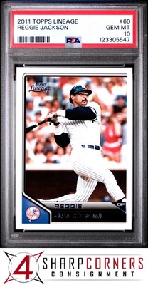 2011 TOPPS LINEAGE #60 REGGIE JACKSON HOF POP 6 PSA 10 - Image 1 of 2