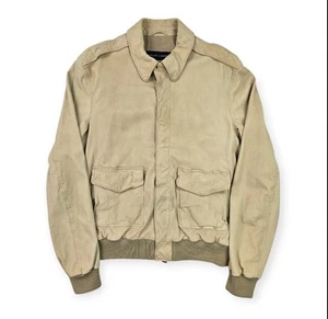 Chaqueta Bomber Ralph Lauren Etiqueta Negra Tipo A-2 Cuero Marrón Para Hombre Mediana - Imagen 1 de 9