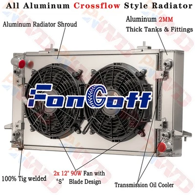 Ventilador de cubierta de radiador de 3 filas para Land Rover Range Rover Discovery I/II 87-1998 4,0 L Foto 1 de 4