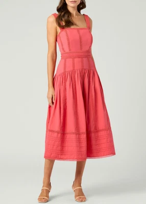 SHOSHANNA новый с Ярлыками $398 розетка без рукавов хлопок миди платье в хурме 4 - Изображение 1 из 4