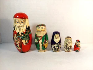 Vintage Nesting Santa Dolls by Authentic Models - Picture 1 of 14
