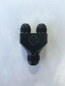 Z118N -4AN "Y" Block Fitting Junction Coupler 4/4/4 Y Parallel Exit BLACK - Picture 1 of 4