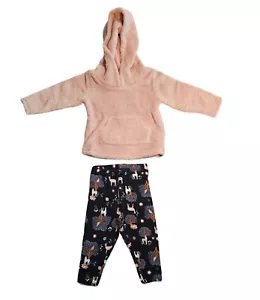 Carter'sBaby Girl 2-Pc Fuzzy Pink Hoodie & Animal -Print Leggings Size 9 Months - Picture 1 of 4