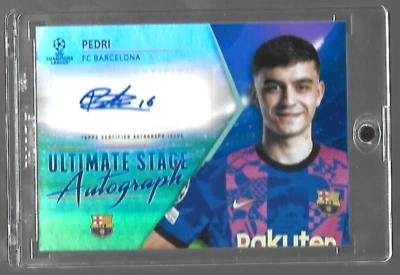 PEDRI  2021-22 Topps UEFA  #US-P  Ultimate Stage GOLD REFRACTOR AUTOGRAPH /50 - Image 1 of 2