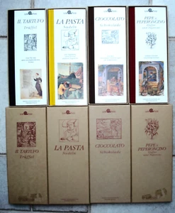 Vier Bücher in Schmuckboxen ☼ SCHOKOLADE ☼ TRÜFFEL ☼ PASTA ☼ PFEFFER & PEPERONI - Picture 1 of 1