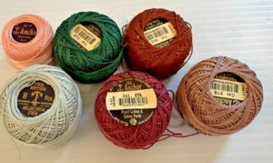6 Balls Anchor Pearl Cotton Thread - Picture 1 of 4