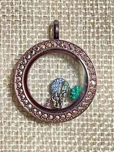 Origami Owl Chocolate/Purple Twist Locket With Swarovski Crystals - Picture 1 of 6