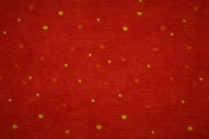 1+ Yard Happy Garden Dots on Red Cotton Upholstery Fabric 55" X 60"  - Picture 1 of 3