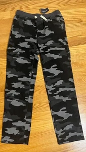 NEW Lands End Pants Boys Medium 10/12 Cotton Elastic Waist Drawstring Regular - Picture 1 of 4