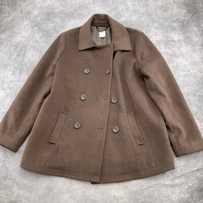 J Jill 豌豆外套女式中号棕色羊毛衬里经典休闲 — 第 1/4 张图片