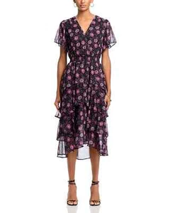 KOKO + MASON Tiered Midi Dress MSRP $128 - Picture 1 of 8