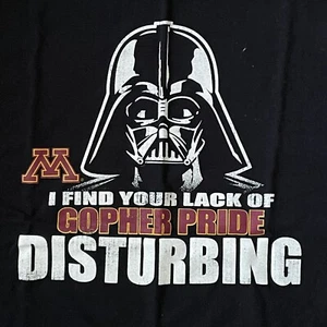 Camiseta Minnesota Golden Gophers Star Wars Talla L Death Vader Falta de Orgullo Gopher - Imagen 1 de 10