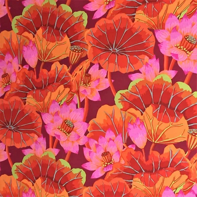 Kaffe Fassett LAKE BLOSSOMS RED GP93   24” X WOF original issue - Image 1 of 4