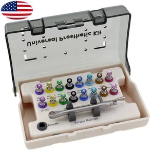 Dental Implant Prosthetic Kit 16 Universal Driver Hand Hex Drill Wrench Ratchet - Picture 1 of 11