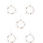  Set of 5 Pink Wooden Beads Stone Gravel Mobile Phone Hanging Chain Miss