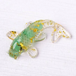 Cristal de cuarzo de jade aventurina verde natural koi afortunado carpa peces curación Reiki - Imagen 1 de 12